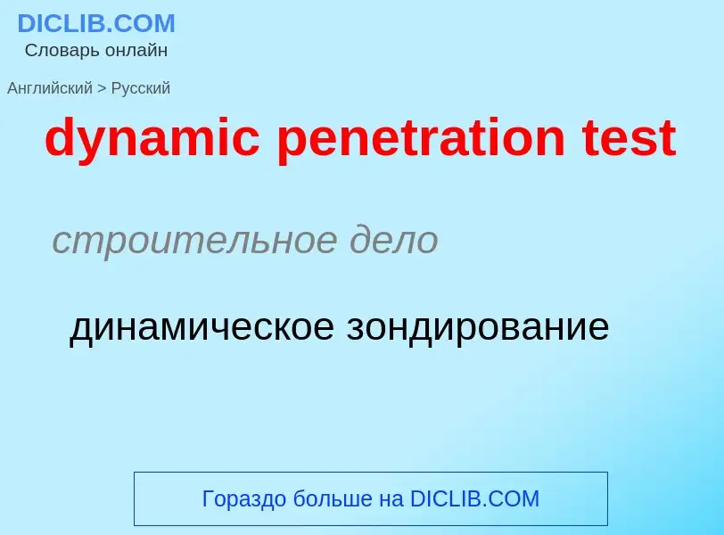 Vertaling van &#39dynamic penetration test&#39 naar Russisch