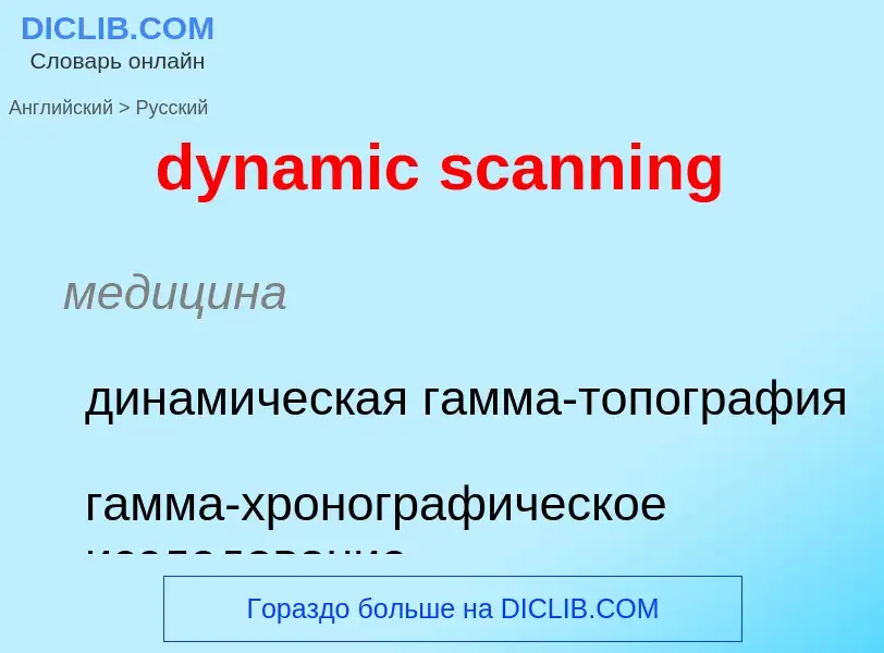 Vertaling van &#39dynamic scanning&#39 naar Russisch