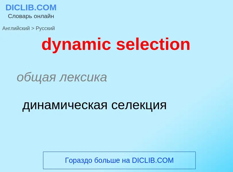 Μετάφραση του &#39dynamic selection&#39 σε Ρωσικά