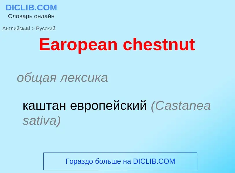 Μετάφραση του &#39Earopean chestnut&#39 σε Ρωσικά