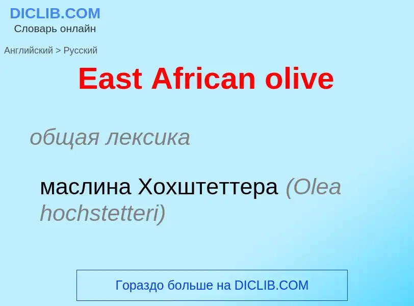 Μετάφραση του &#39East African olive&#39 σε Ρωσικά