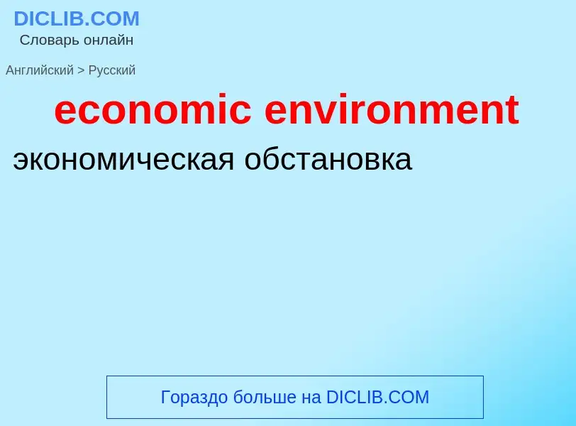 Как переводится economic environment на Русский язык