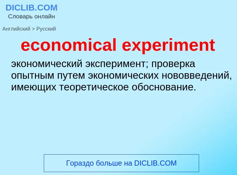 What is the Russian for economical experiment? Translation of &#39economical experiment&#39 to Russi