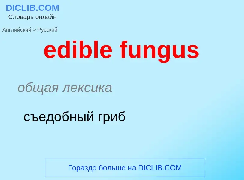 Μετάφραση του &#39edible fungus&#39 σε Ρωσικά