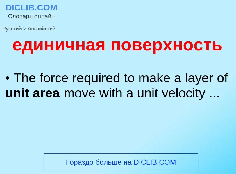 What is the English for единичная поверхность? Translation of &#39единичная поверхность&#39 to Engli