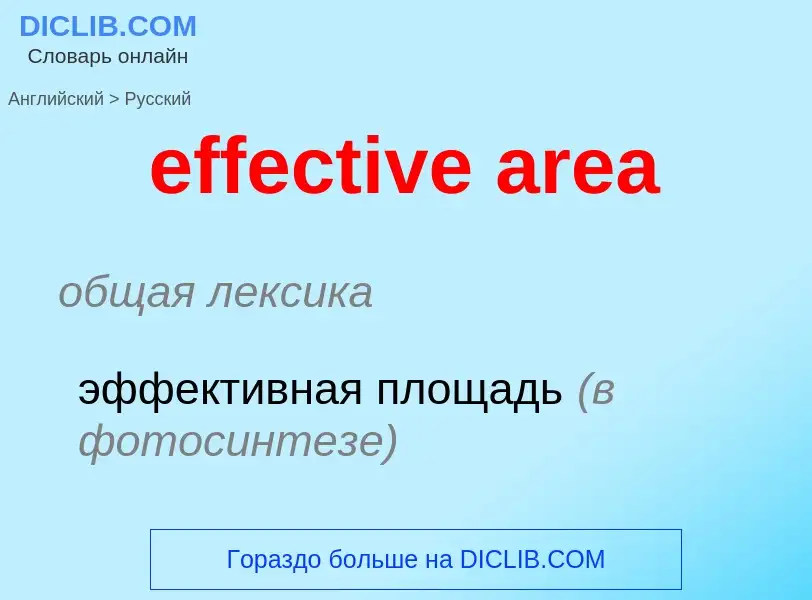 Как переводится effective area на Русский язык