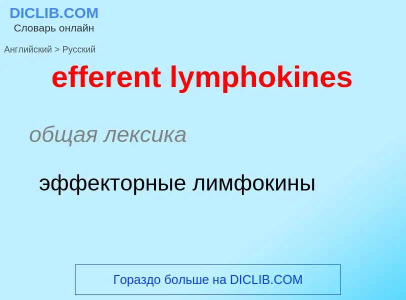 Как переводится efferent lymphokines на Русский язык