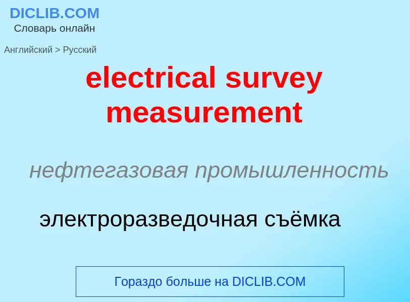 What is the Russian for electrical survey measurement? Translation of &#39electrical survey measurem