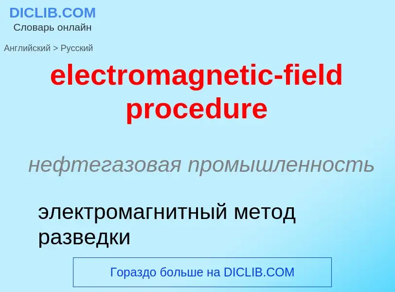 Vertaling van &#39electromagnetic-field procedure&#39 naar Russisch