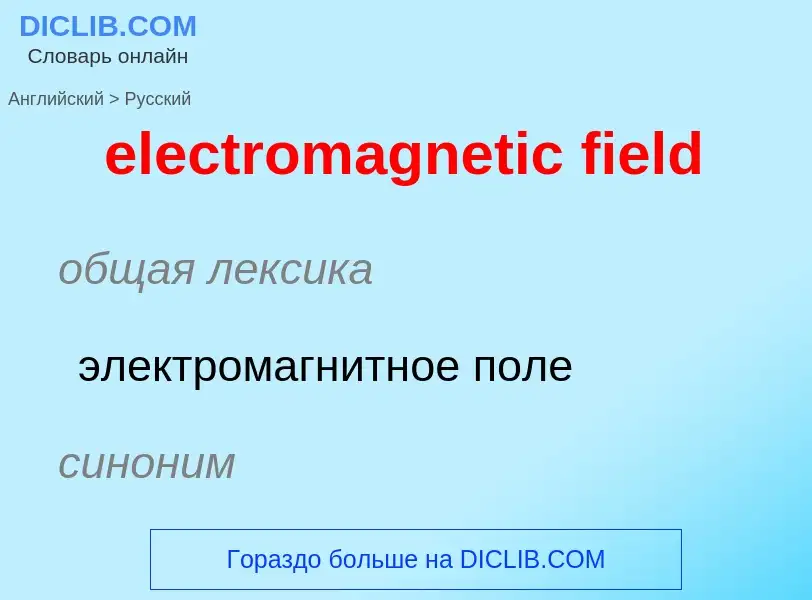 Vertaling van &#39electromagnetic field&#39 naar Russisch