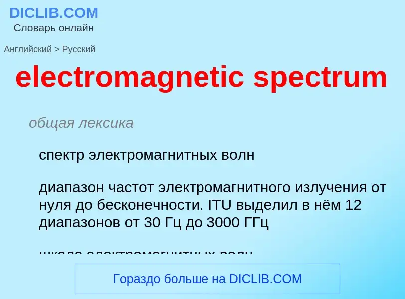 Как переводится electromagnetic spectrum на Русский язык