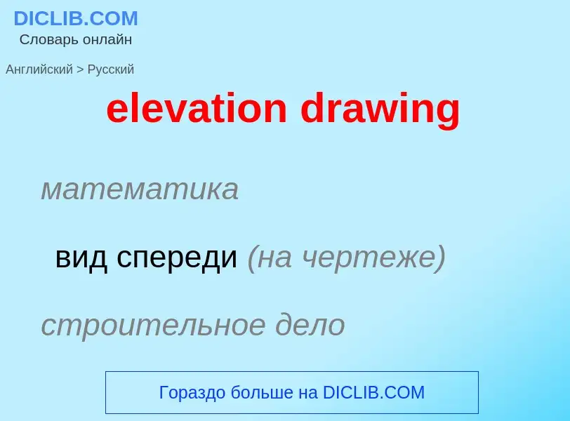 Vertaling van &#39elevation drawing&#39 naar Russisch