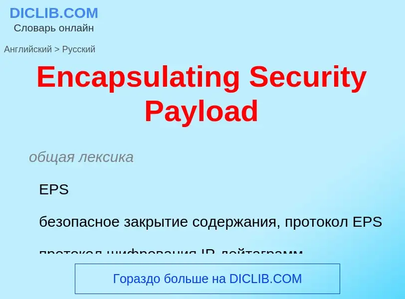 Μετάφραση του &#39Encapsulating Security Payload&#39 σε Ρωσικά