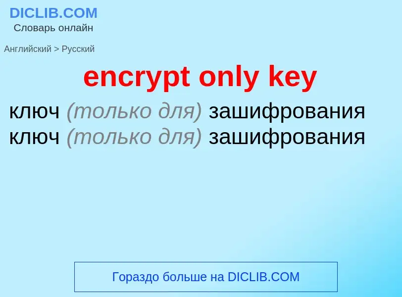 Μετάφραση του &#39encrypt only key&#39 σε Ρωσικά