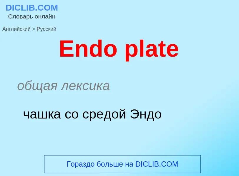 ¿Cómo se dice Endo plate en Ruso? Traducción de &#39Endo plate&#39 al Ruso