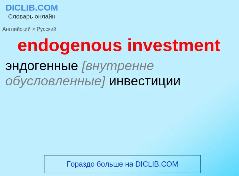 Как переводится endogenous investment на Русский язык