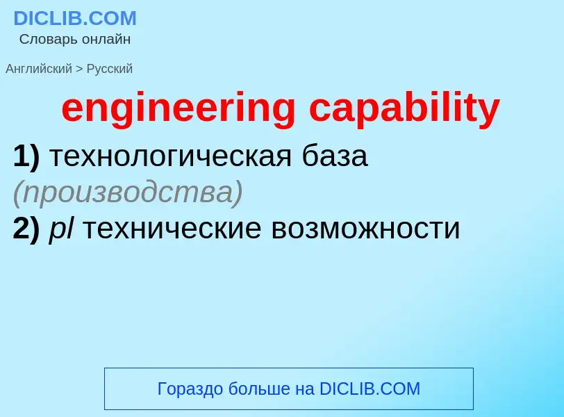 Как переводится engineering capability на Русский язык