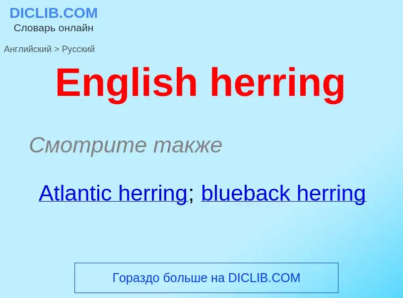 ¿Cómo se dice English herring en Ruso? Traducción de &#39English herring&#39 al Ruso