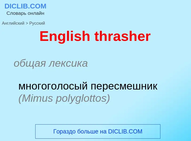 ¿Cómo se dice English thrasher en Ruso? Traducción de &#39English thrasher&#39 al Ruso