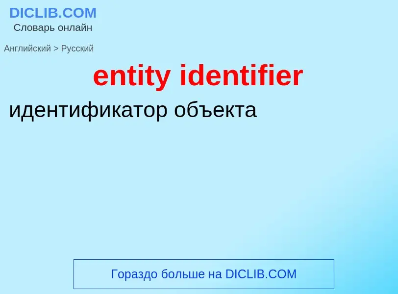Vertaling van &#39entity identifier&#39 naar Russisch