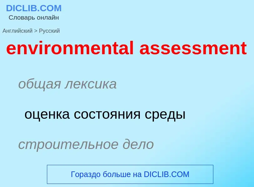 Как переводится environmental assessment на Русский язык