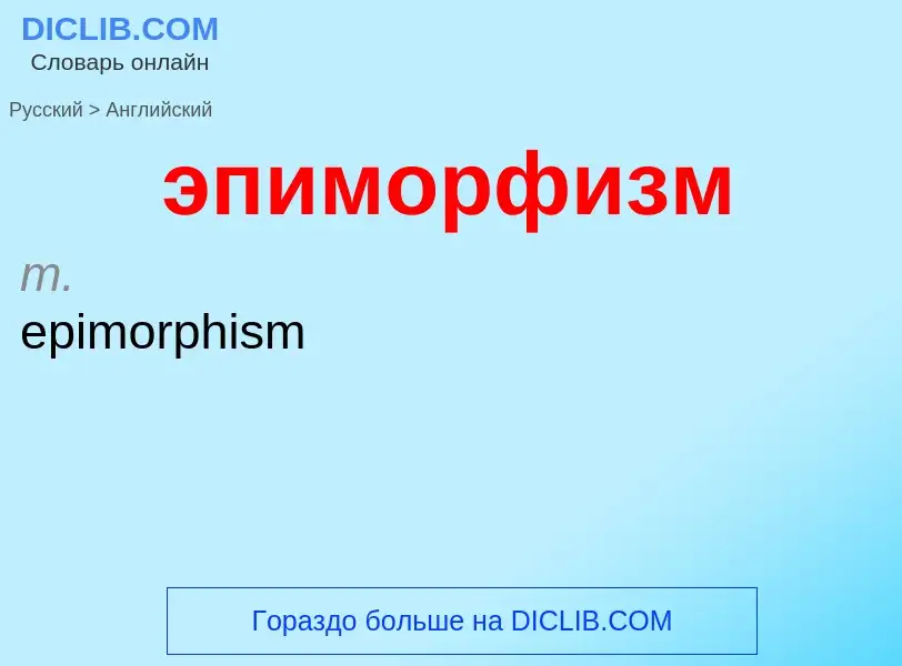 What is the English for эпиморфизм? Translation of &#39эпиморфизм&#39 to English