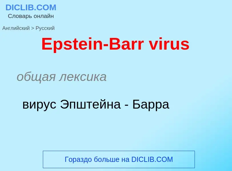 ¿Cómo se dice Epstein-Barr virus en Ruso? Traducción de &#39Epstein-Barr virus&#39 al Ruso