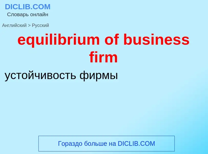 Как переводится equilibrium of business firm на Русский язык