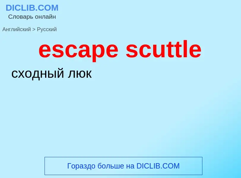 Как переводится escape scuttle на Русский язык