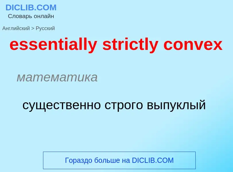 Как переводится essentially strictly convex на Русский язык