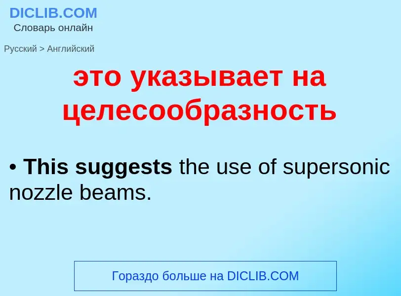 Como se diz это указывает на целесообразность em Inglês? Tradução de &#39это указывает на целесообра