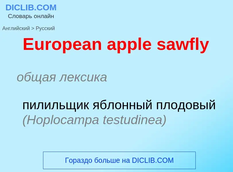 ¿Cómo se dice European apple sawfly en Ruso? Traducción de &#39European apple sawfly&#39 al Ruso