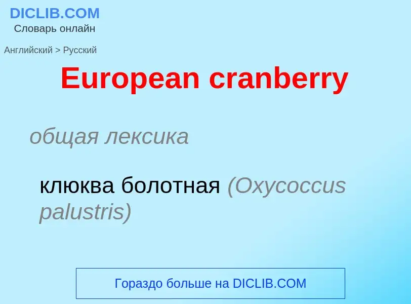 ¿Cómo se dice European cranberry en Ruso? Traducción de &#39European cranberry&#39 al Ruso