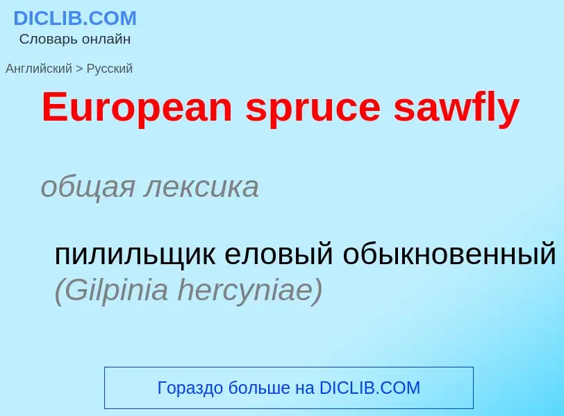 Vertaling van &#39European spruce sawfly&#39 naar Russisch