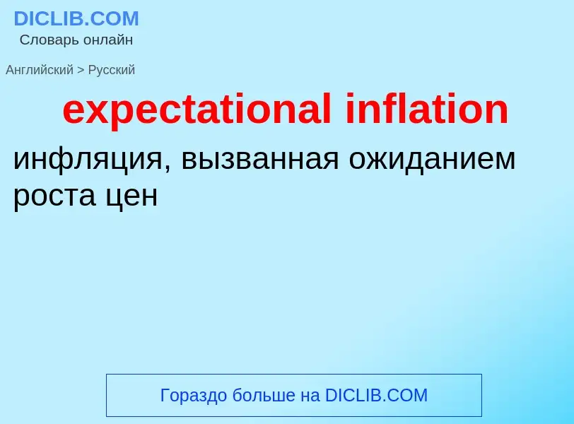 Как переводится expectational inflation на Русский язык