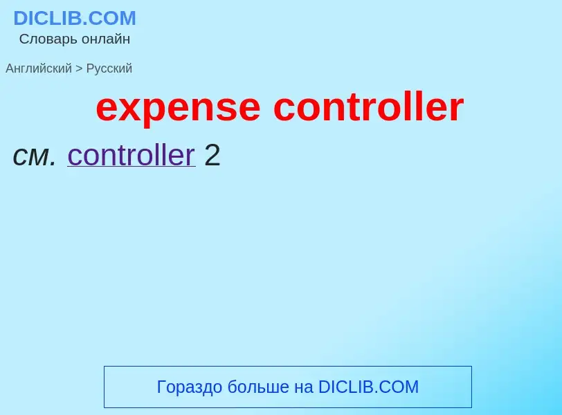 What is the Russian for expense controller? Translation of &#39expense controller&#39 to Russian