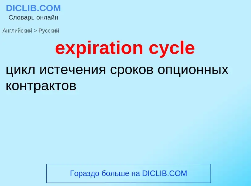 Как переводится expiration cycle на Русский язык