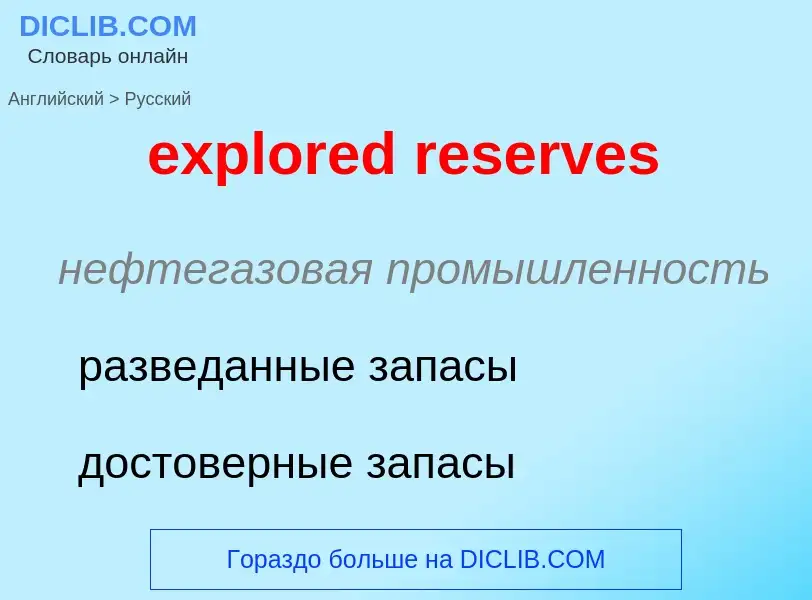 Vertaling van &#39explored reserves&#39 naar Russisch