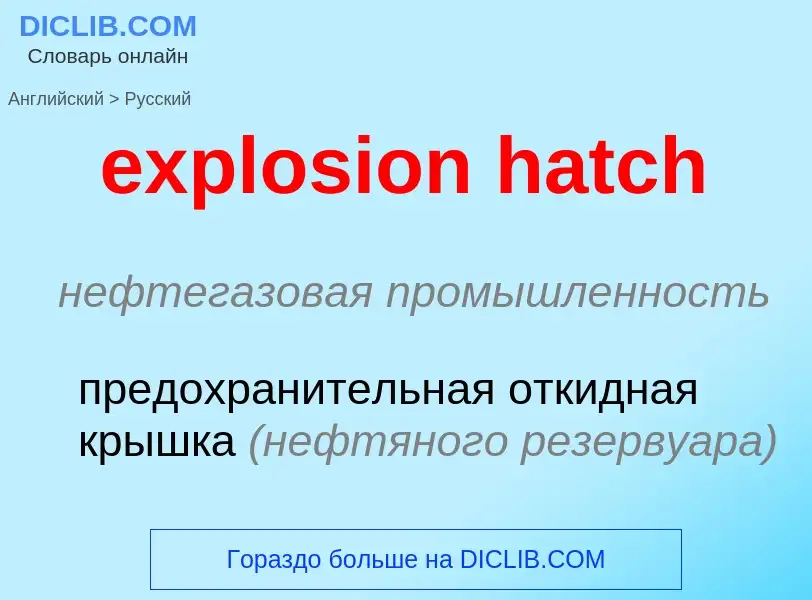 Como se diz explosion hatch em Russo? Tradução de &#39explosion hatch&#39 em Russo