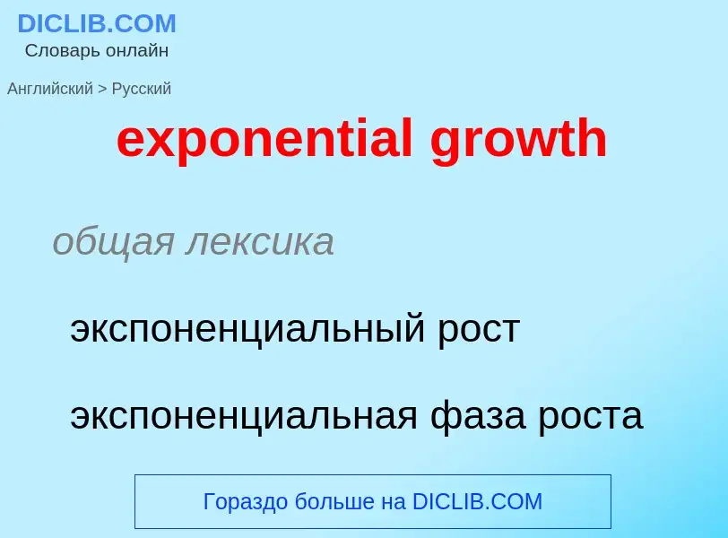 Как переводится exponential growth на Русский язык