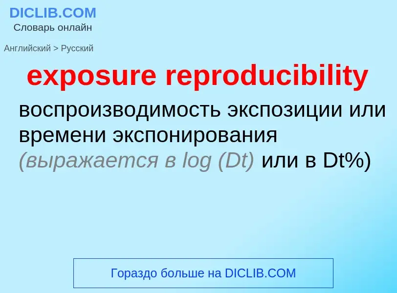 Как переводится exposure reproducibility на Русский язык