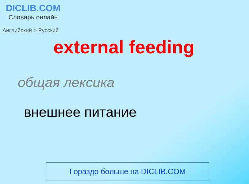 Как переводится external feeding на Русский язык