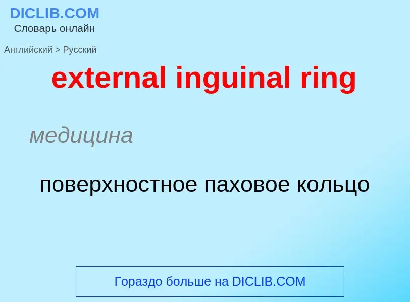 Μετάφραση του &#39external inguinal ring&#39 σε Ρωσικά