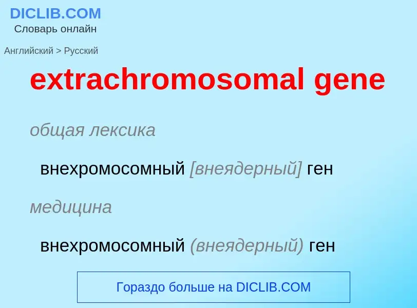 Μετάφραση του &#39extrachromosomal gene&#39 σε Ρωσικά