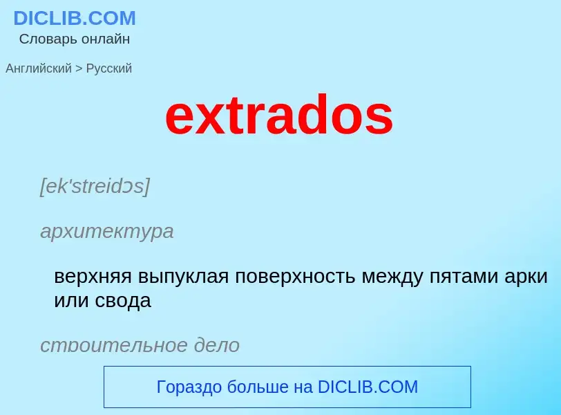 Μετάφραση του &#39extrados&#39 σε Ρωσικά