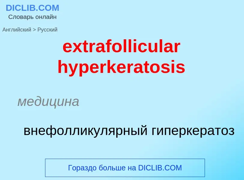 Μετάφραση του &#39extrafollicular hyperkeratosis&#39 σε Ρωσικά