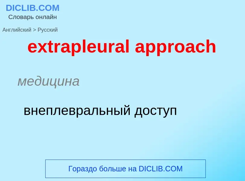 Μετάφραση του &#39extrapleural approach&#39 σε Ρωσικά