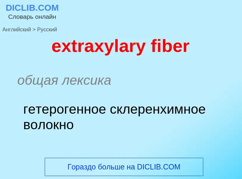 Как переводится extraxylary fiber на Русский язык