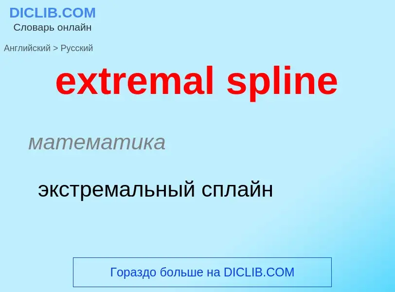 Как переводится extremal spline на Русский язык