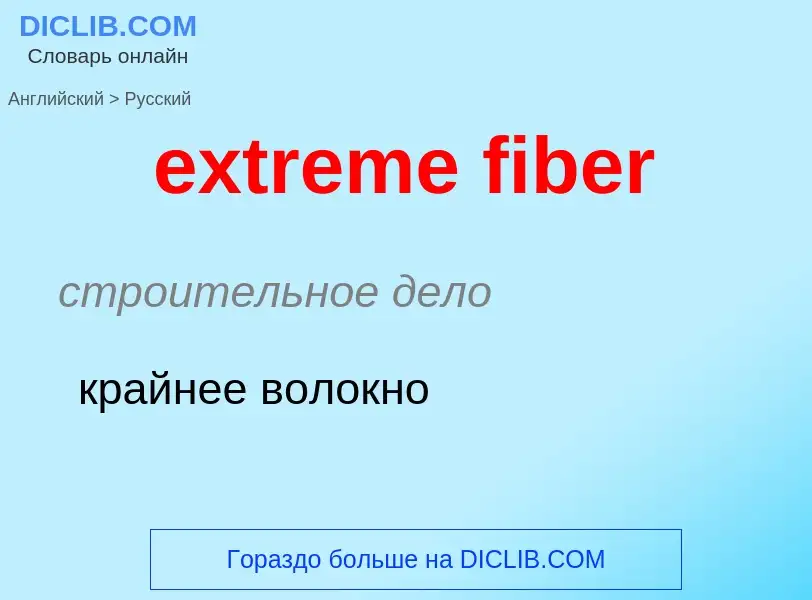 Как переводится extreme fiber на Русский язык